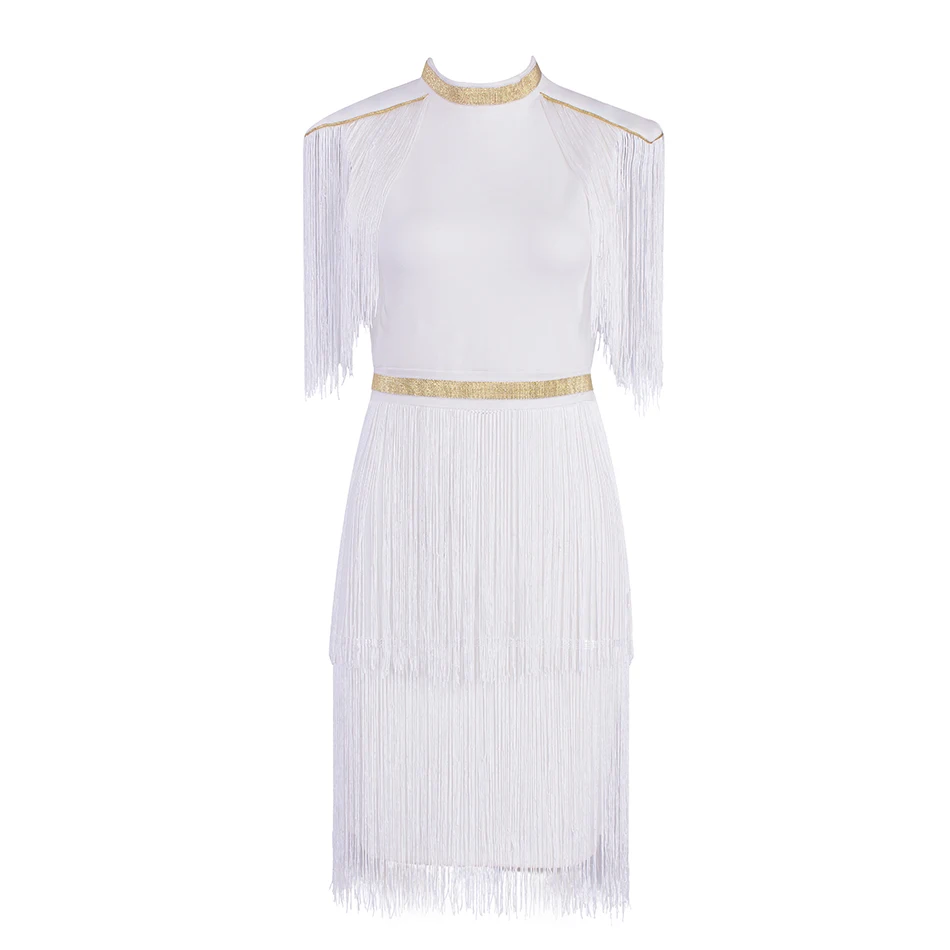Seamyla,, модные женские платья, Vestidos, новинка, с кисточками, для знаменитостей, вечернее платье, белое, красное, для ночного клуба, летнее платье - Цвет: Белый