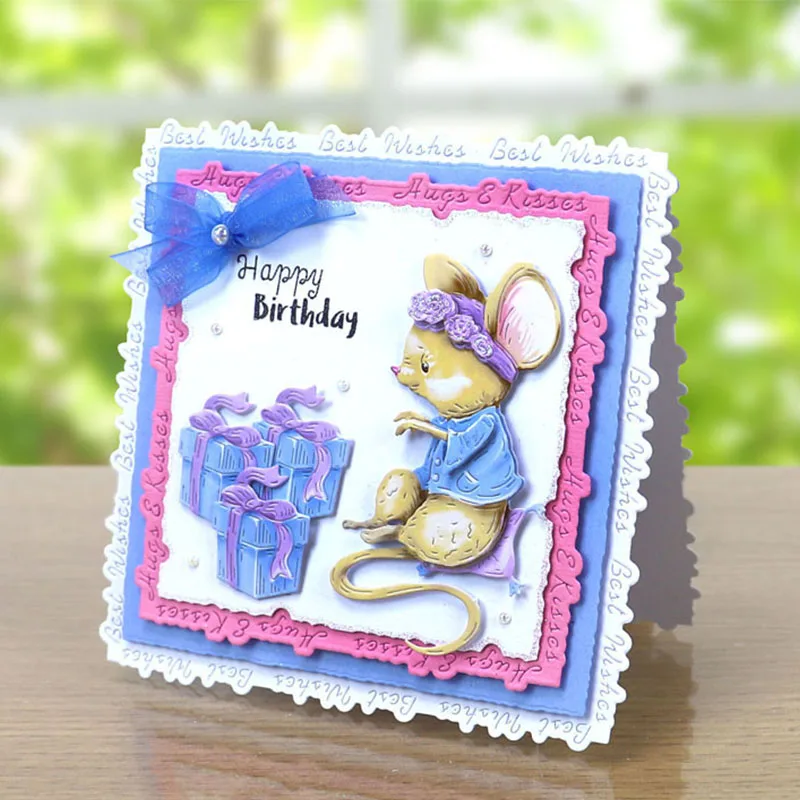 Симпатичная мышь из мультфильма принцесса шаблон металла резки штампы