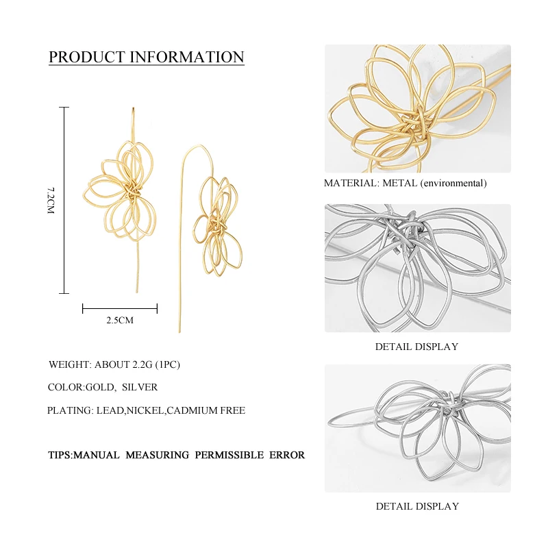 Wild &amp Бесплатная доставка Новое поступление серьги с подвеской в виде цветка