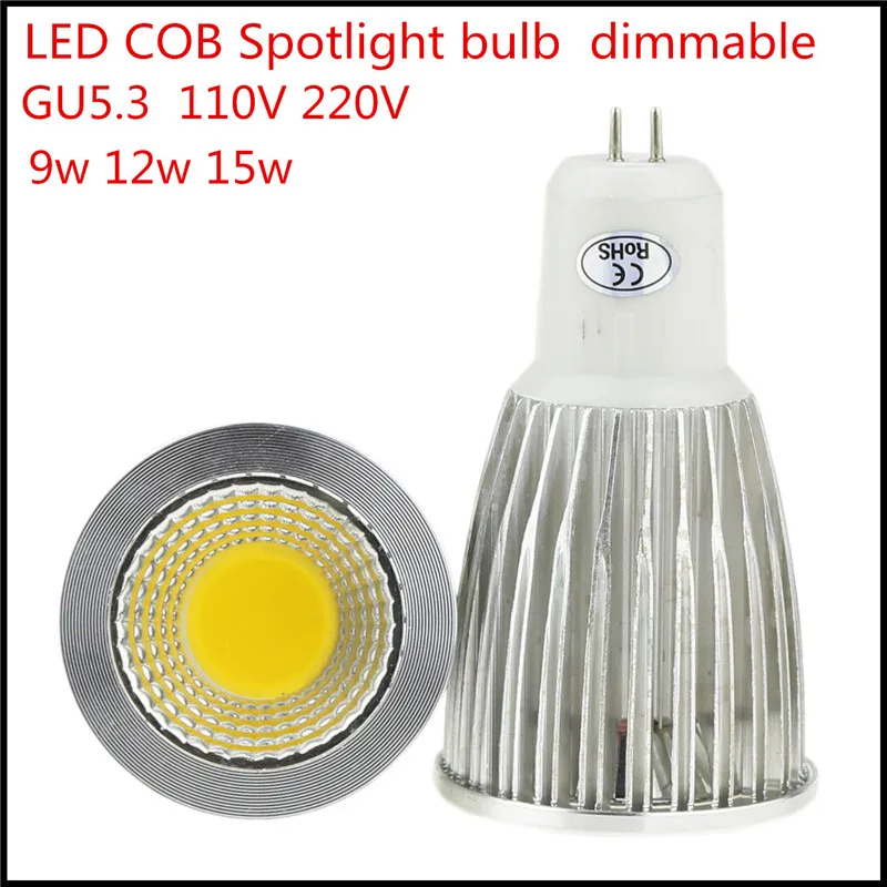 1X розничная продажа лампада LED 9 Вт 12 15 светодиодные лампы GU5.3 затемнения AC110V 220 В