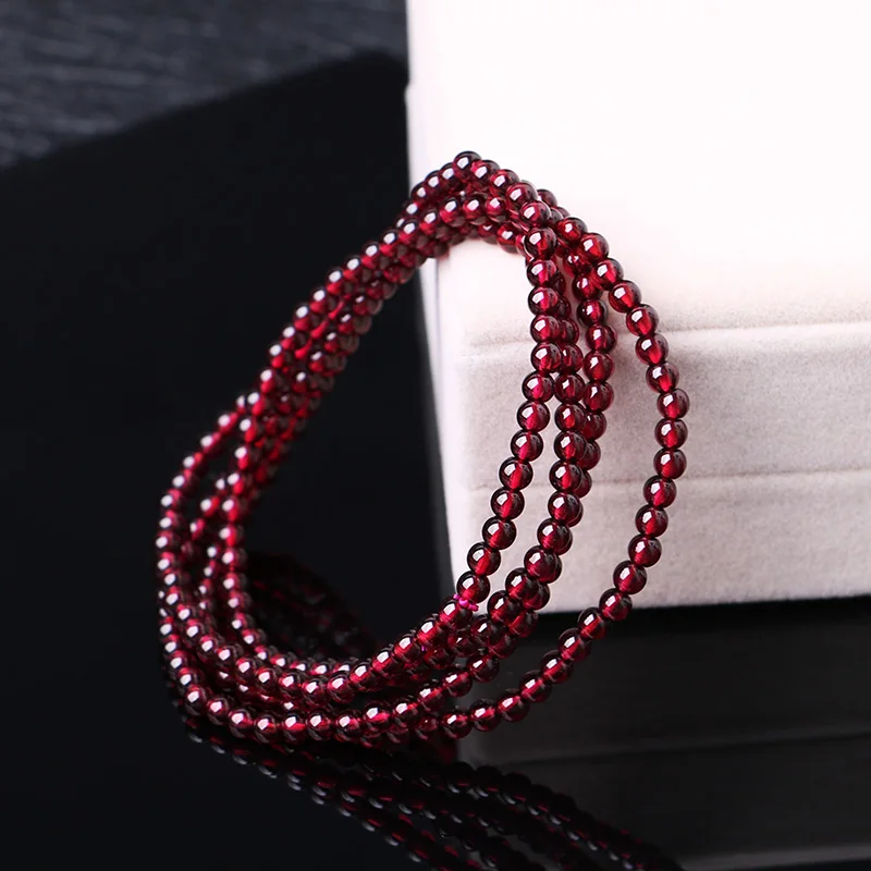 Wine Red Garnet Stone Bracelets Gem Buddha Beads For Women Strand Bracelet Men Jewelry Pulseras | Украшения и аксессуары
