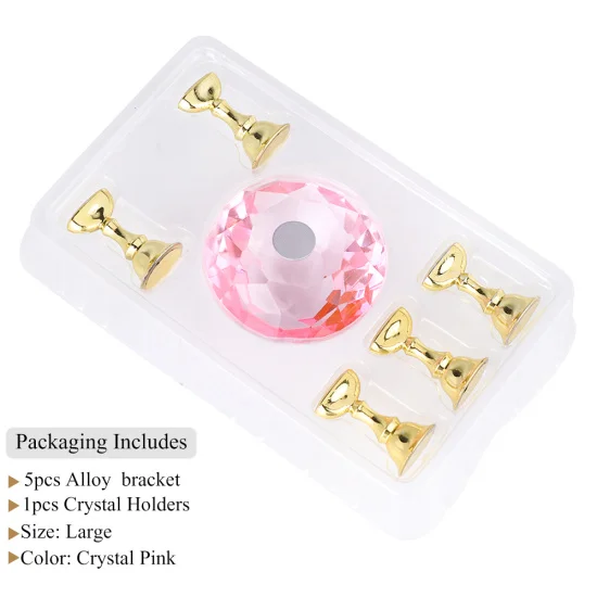 L Crystal Pink Полная красота, 1 набор, магнитный держатель для накладных ногтей, практический дисплей, акриловая подставка, AB Кристалл, полка для демонстрации, инструмент для маникюра CH741 - Цвет: L Crystal Pink