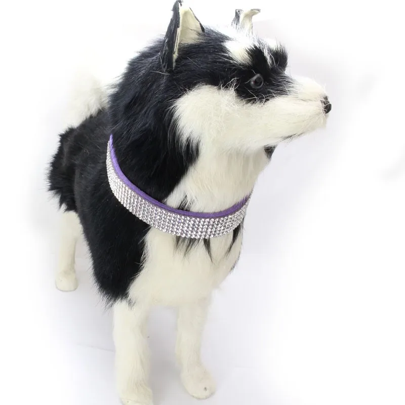 6 рядов полностью алмазные Кожаные Ошейники со стразами для собак регулируемый