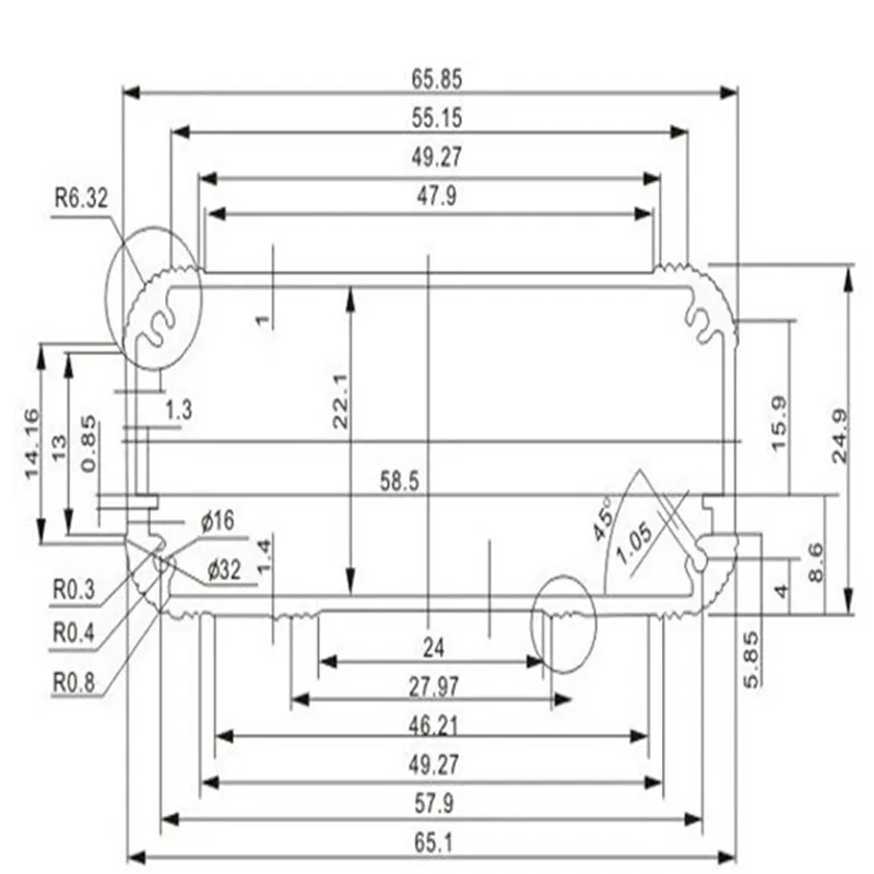 1 piece silver aluminium extruded housing heatsink meatal switch box 27x66x100mm | Обустройство дома