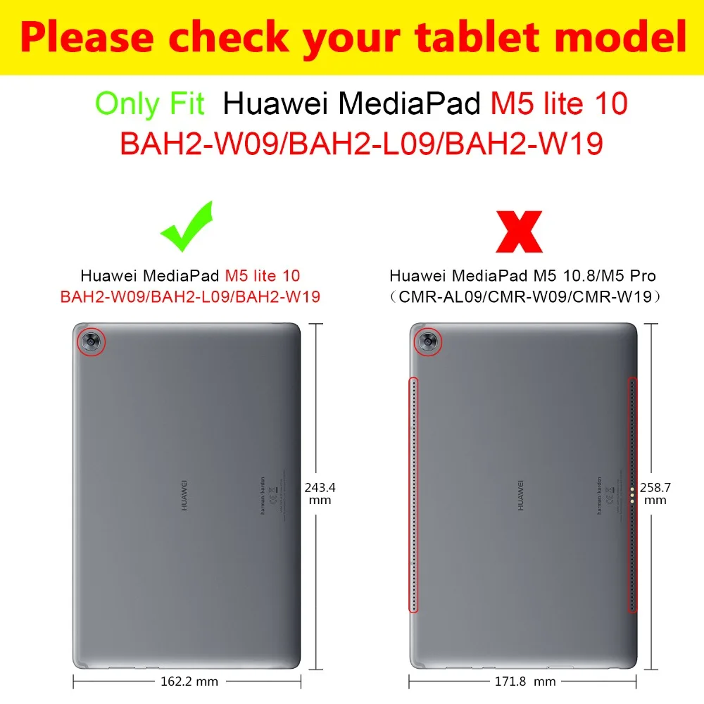 Чехол с клавиатурой Bluetooth для Huawei MediaPad M5 Lite 10 &quotпланшетный ПК съемный