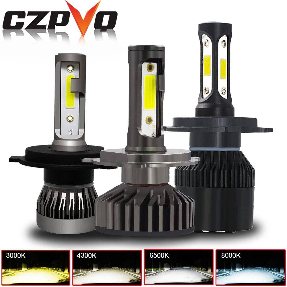 CZPVQ 2 шт. мини-размер H4 H7 H11 LED Canbus 3000K 4300K 6500K 8000K Автомобильные фары H1 H3 H8 H9 9005 9006 880