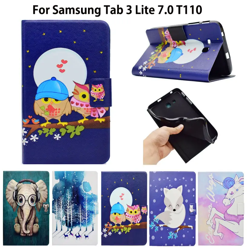 Модный чехол с рисунком для Samsung Galaxy Tab 3 Lite 7 0 T110 T111 T115 T116 планшета силиконовый из