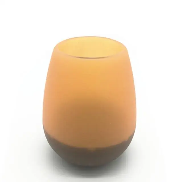 20 шт Складная Силиконовая пивная красная бокал для вина чашки силикон Stemless Пиво Виски Посуда для напитков для кемпинга - Цвет: Оранжевый