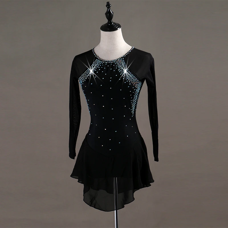 Платье для катания на коньках с длинным рукавом настраиваемый цвет|Бальные