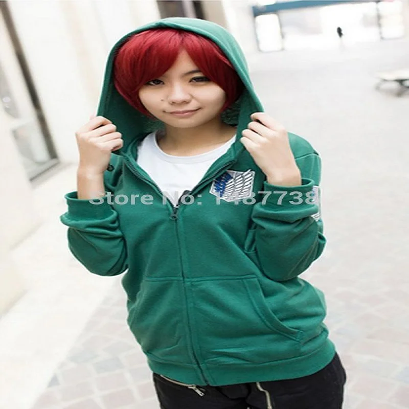 Кигуруми косплей аниме Атака Титанов Косплей костюмы толстовка зеленый черный