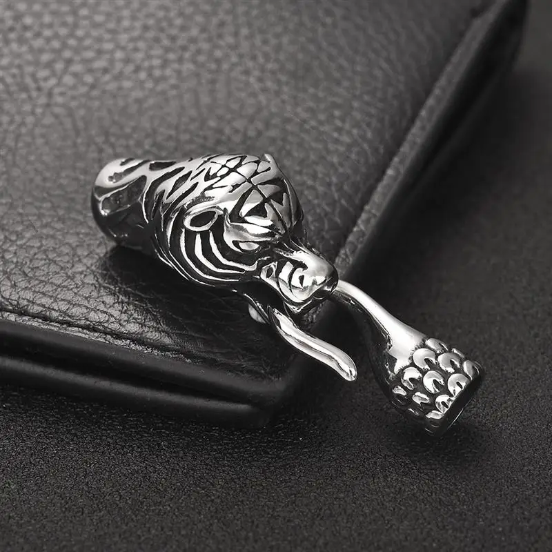 Бусины из нержавеющей стали с тигровой головой для мужчин отверстие 8 мм