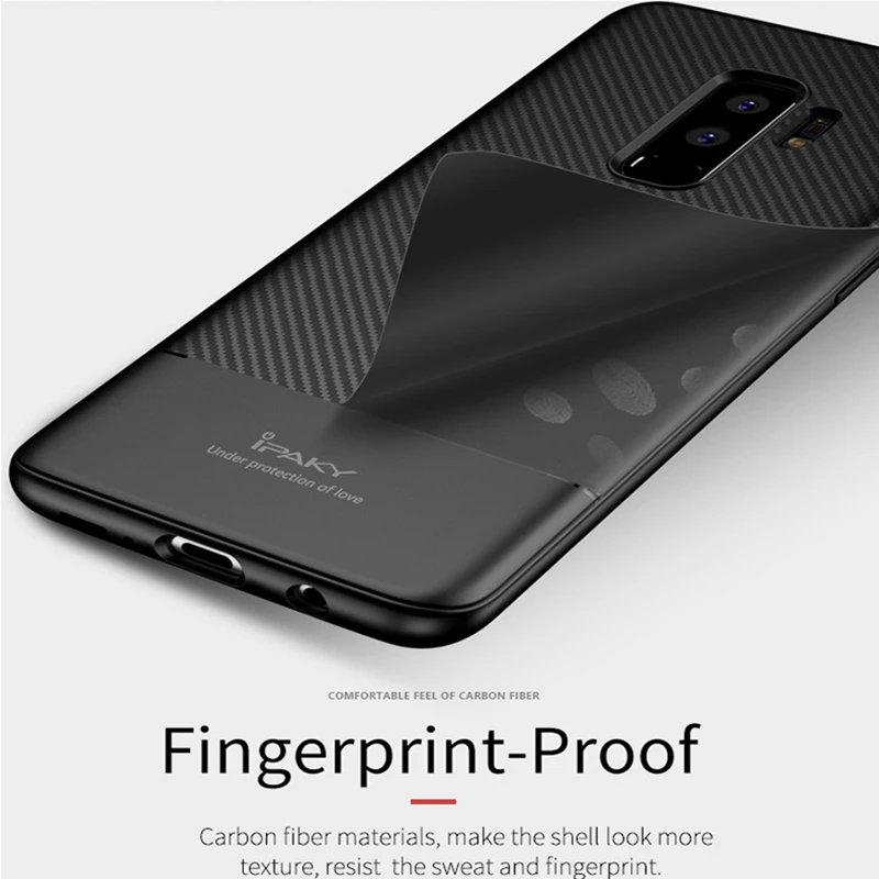 Чехол для Samsung S9 IPAKY S10 S10e Plus Гибридный Силиконовый чехол из углеродного волокна Note