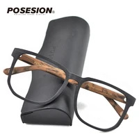 posesion square ovesize eyewear frames men women wood handmade spectacles retro vintage wooden prescription glasses frame