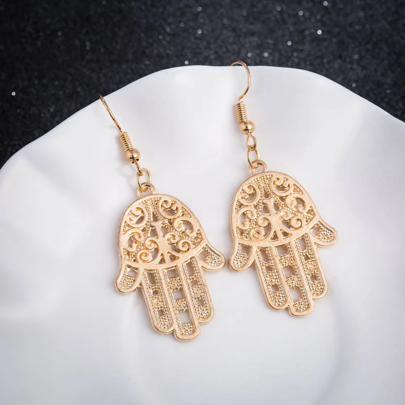 Женские серьги подвески в виде ладони 2 цвета|hamsa hand earrings|hand earringsdrop earrings |