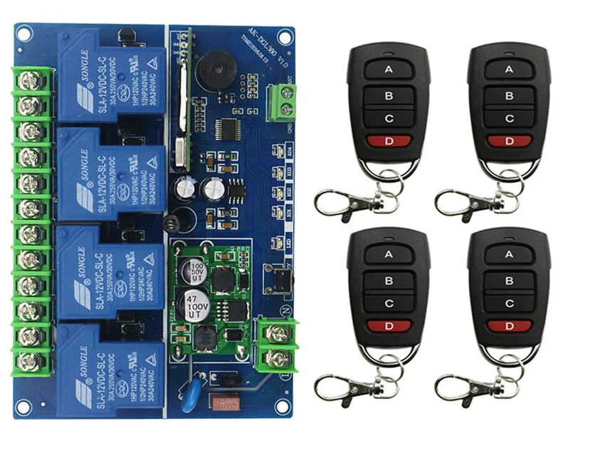 DC12V 24V 36V 48V 4CH 30A RF беспроводной пульт дистанционного управления реле системы