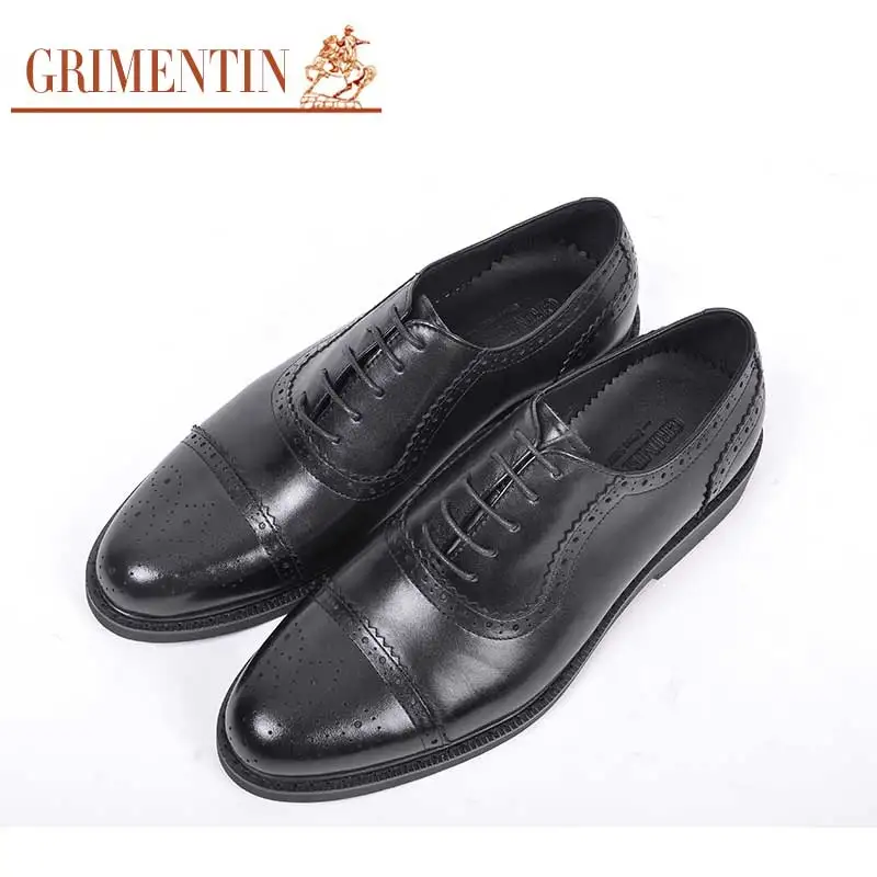 GRIMENTIN/Классические роскошные мужские туфли-оксфорды из натуральной кожи с