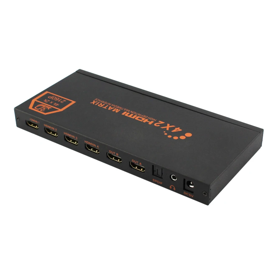 HDMI матрица 4x2 4K x 2K переключатель сплиттер HIFI с ИК пультом дистанционного