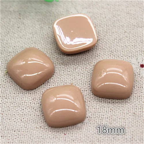 light brown 20pcs 20 шт. 18 мм милые круглые/квадратные/Ротанговые шарики из смолы в Корейском стиле, кабошон, аксессуары для рукоделия, украшение для волос, скрапбукинг - Цвет: light brown 20pcs