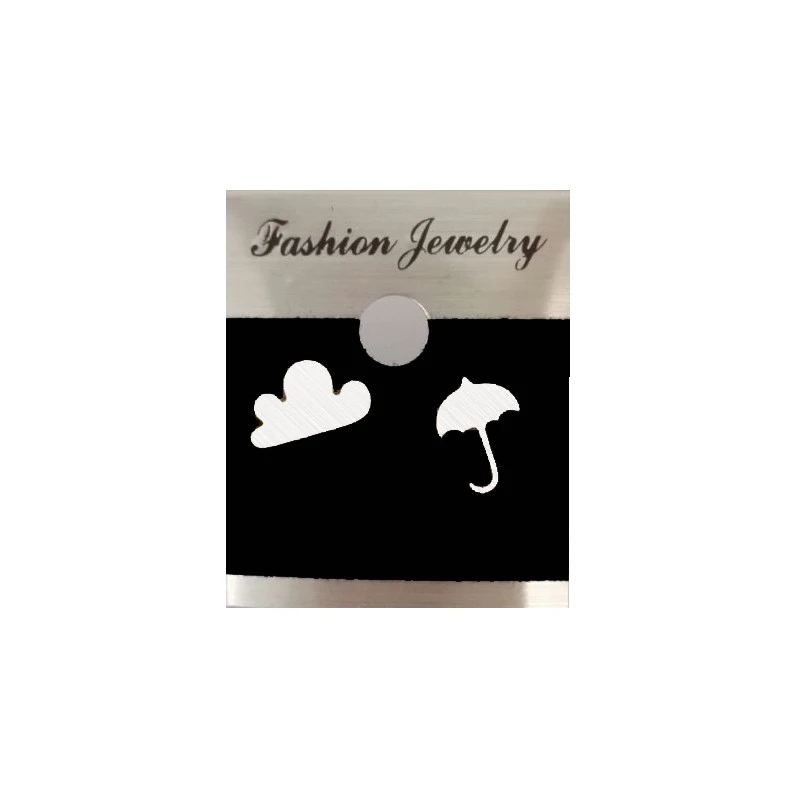 Женские асимметричные серьги гвоздики с облаками и зонтиками милые корейские из