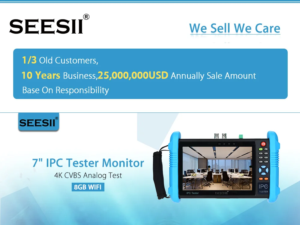 SEESII 9800PLUS 7 дюймов 4K 1080P IPC камера CCTV тестер монитор CVBS аналоговый сенсорный экран с POE HDMI ONVIF wifi 8 ГБ TF Карта
