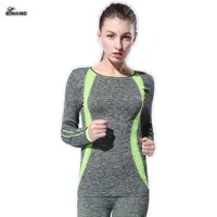 BINAND Женская тонкая спортивная рубашка с длинными рукавами для йоги, высокая эластичность, для тренировок, бега, упражнений, тонкие эластичные мягкие спортивные топы для йоги
