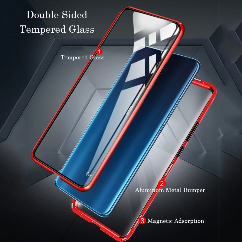 360 Полный Магнитный чехол для телефона Oneplus 9 7 Pro Coque Алюминий металлический каркас
