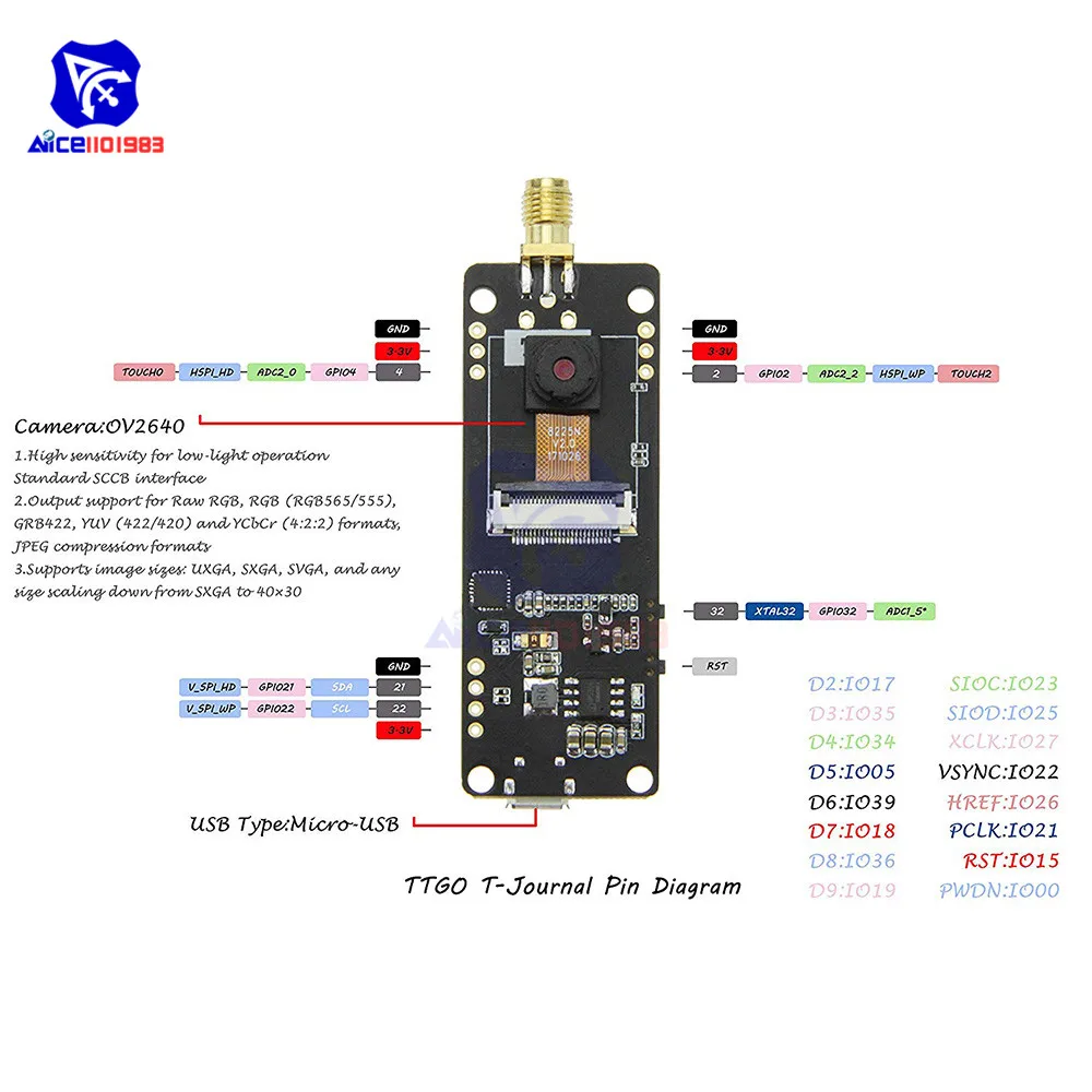 ESP32-Cam беспроводной модуль OV2640 Нормальный/Рыбий глаз объектив камеры SMA WiFi 3Dbi антенна 0,9" OLED ЖК-Плата развития для Arduino