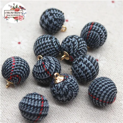 gray 20pcs 20 шт Ласточка балка покрытая тканью, круглая бусина подвески-пуговицы для дома и сада ремесла Кабошон Скрапбукинг DIY 15 мм - Цвет: gray 20pcs