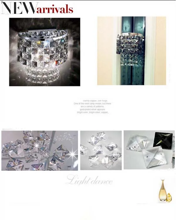 Горячая продажа хрустальные настенные бра с E14 лампы хром/золото гостиной