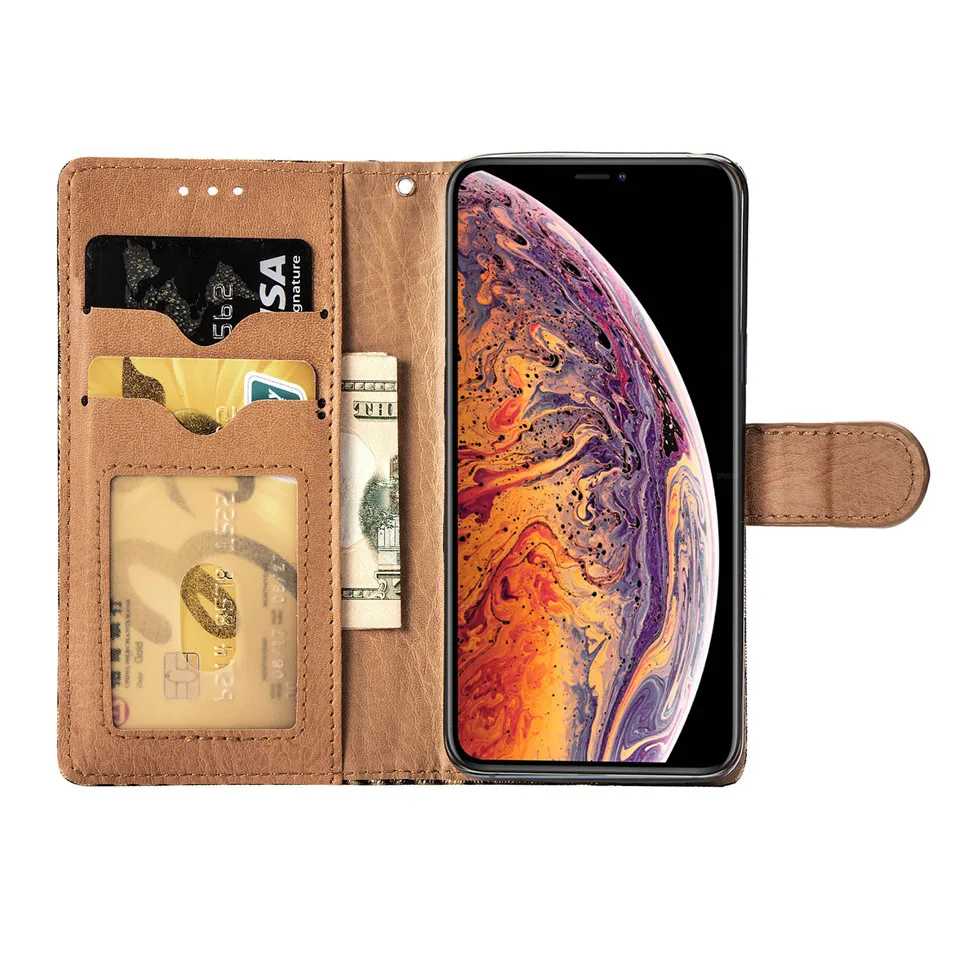 Крутой женский кожаный бумажник флип леопардовый чехол для Apple iPhone X XR coque XS max кошелек чехол 8 7 plus funda 6 6s plus 11 чехол
