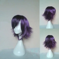 hairjoy synthetic hair wigs short curly purple black cosplay wig