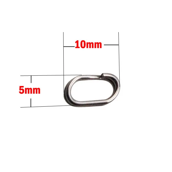 JSM 200 шт./лот круглые овальные двойные разрезные кольца из нержавеющей стали