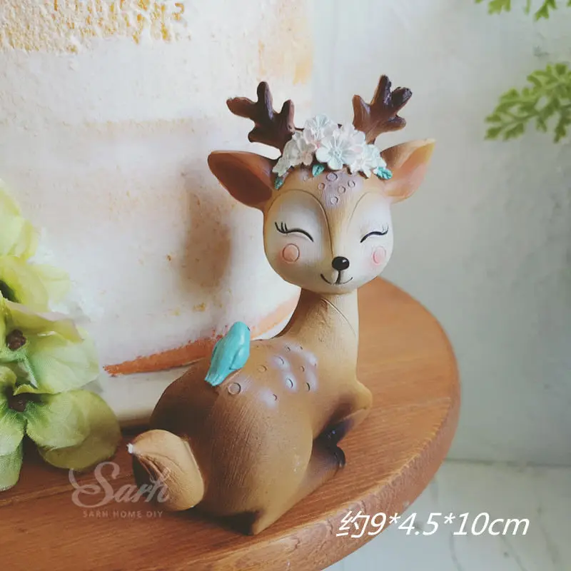 Sika deer F Sika украшения в виде оленя с днем рождения, двухслойные украшения для торта в виде цветка, вечерние украшения для детского дня рождения, свадебные принадлежности для выпечки, прекрасный подарок - Цвет: Sika deer F