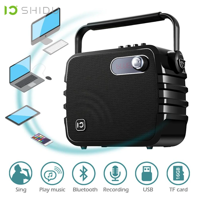 SHIDU K3 30 Вт Портативный голосовой усилитель Bluetooth 4,0 ICloud управление караоке аудио динамик с УВЧ беспроводной микрофон для речи