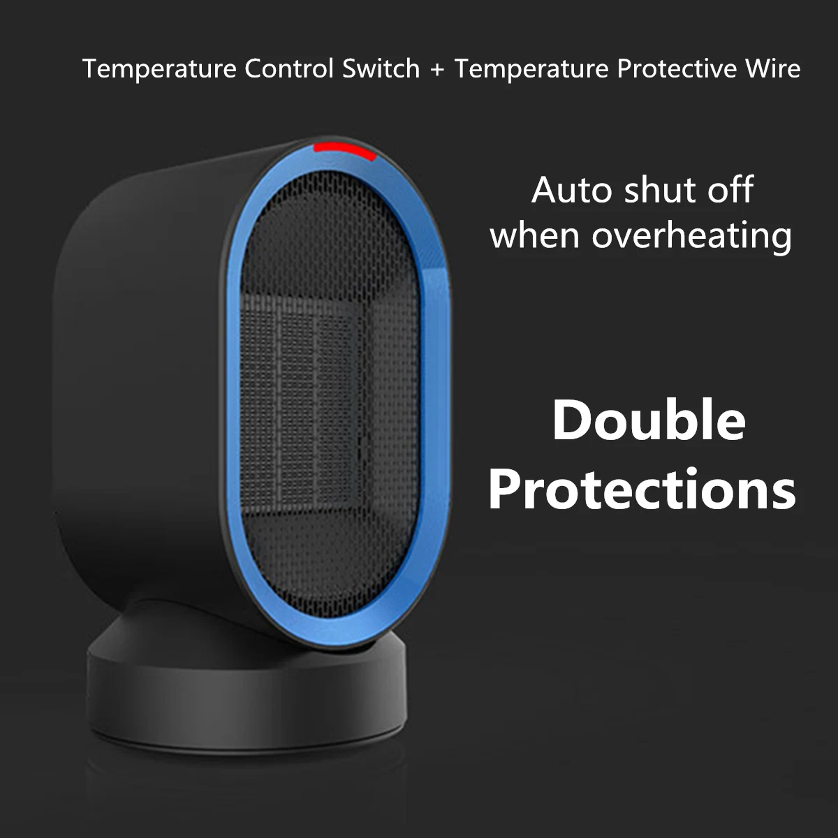 Черный 600 Вт портативный Электрический Обогреватель Вентилятор 1-Touch настенный выход подогреватель воздуха мини обогреватель Бесшумная офисная бытовая техника
