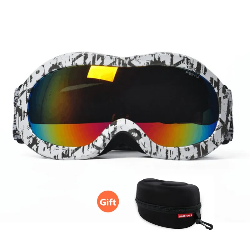 Детские лыжные очки 2017 двойная противотуманная маска для сноуборда