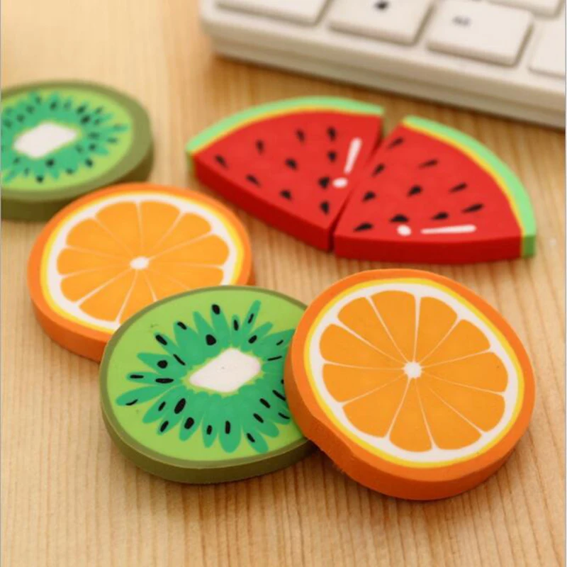 2 единицы/PackCute свежие фрукты дизайн ластики Kawai арбуз оранжевый киви студентов приз подарок канцелярские принадлежности