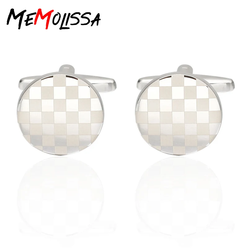 

MeMolissa 3 Pairs Luxury Shirt Laser Metal Silvery Cufflinks for Mens Brand Cuff Buttons Cuff Links High Quality abotoaduras