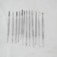 12pcs dental instruments wax carver spatula surgical dentjewelry wax wood nail carving marking burnishing knife graver