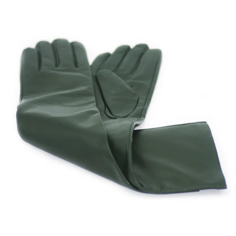 Женский топ из овечьей кожи с теплой подкладкой Локоть Длинные Вечерние перчатки