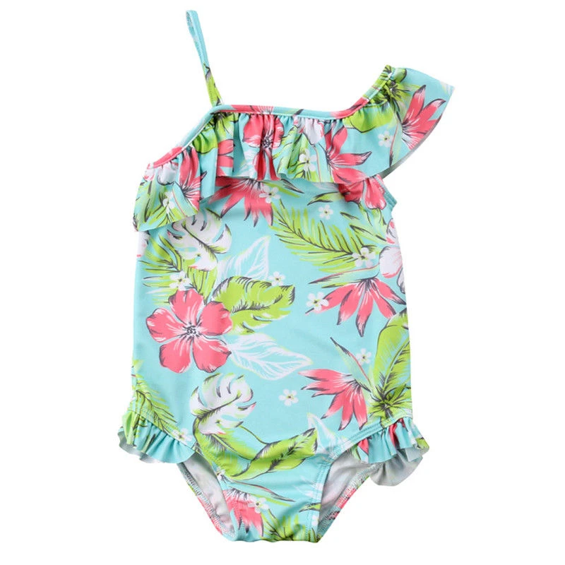 Girls One Piece Swimsuit 2019 Floral Printing Bikini Swimwear Bathing Suit One-piece Beachwear Swimming For Kids | Спорт и