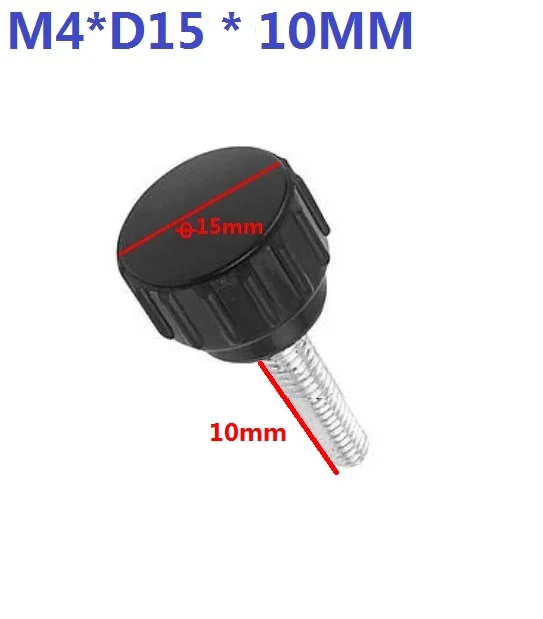 20 шт./лот круглая голова Dia.15mm нить M4 * 10 мм рифленая ручка для захвата ручки