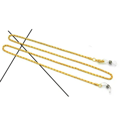 gold Очки с цепочкой, золотые, серебряные, цепочка для солнцезащитных очков, очки для чтения из бисера, цепочка для очков, держатель шнура, ремешок на шею - Цвет: gold