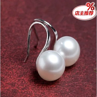 925 серебряные натуральным большая пресноводная жемчужина серьги серебро