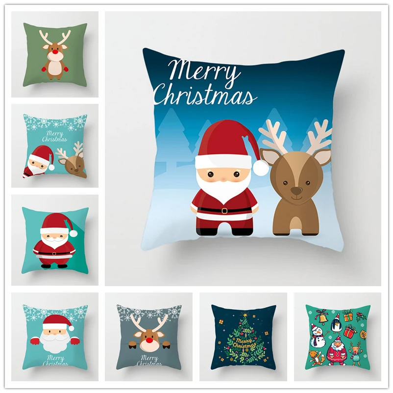 Мультфильм Счастливого Рождества Санта Подушка с Клаусом покрывает полиэстер