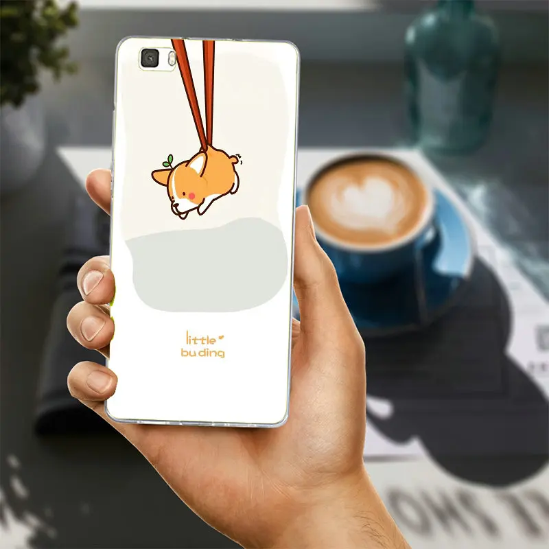 Забавный мультфильм вельш корги щенок Чехлы ТПУ телефон для huawei P8 P9 P10 P20 Коврики 10