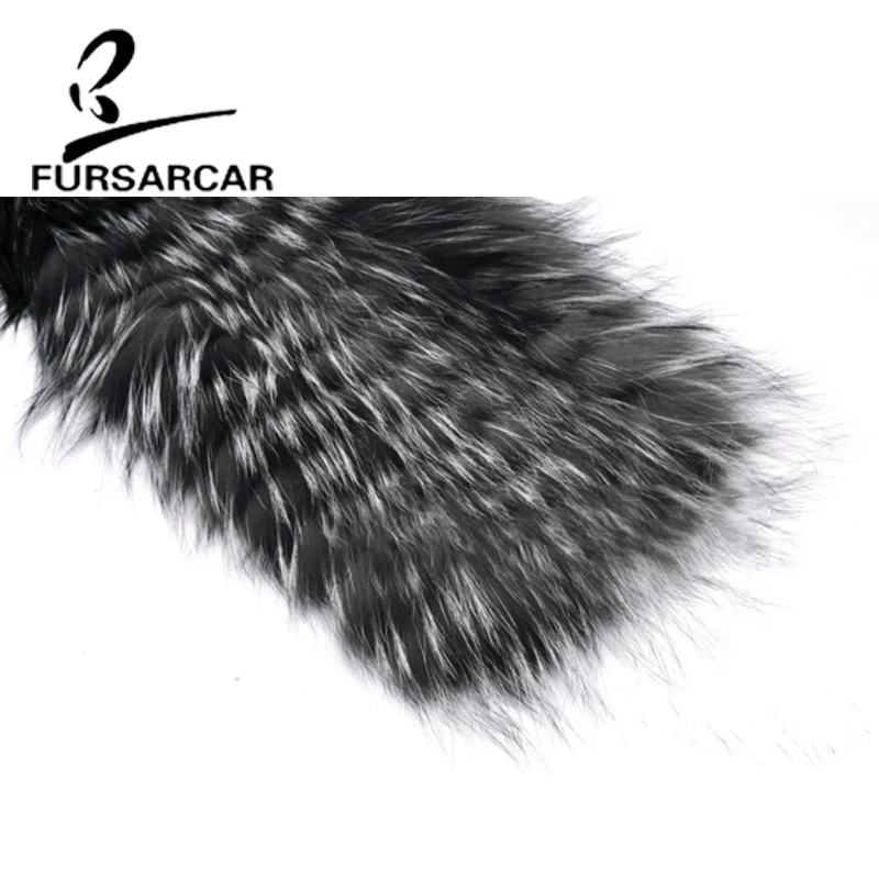 Новинка 2020 женское теплое зимнее пальто FURSARCAR из натурального серебряного меха