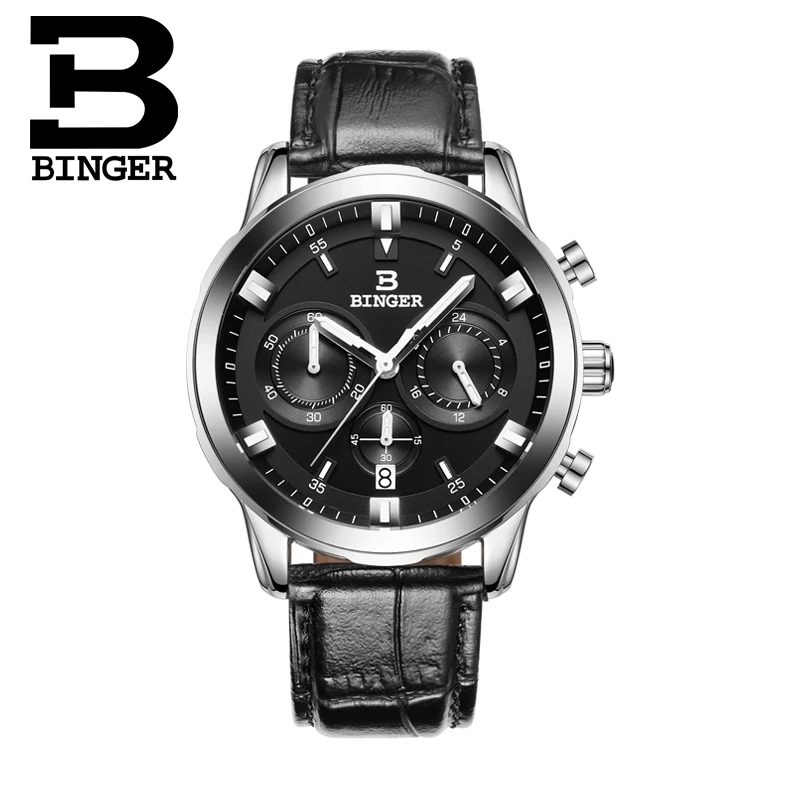 Часы наручные BINGER Мужские кварцевые с хронографом 2017|male male|male brand watchesmale watches |