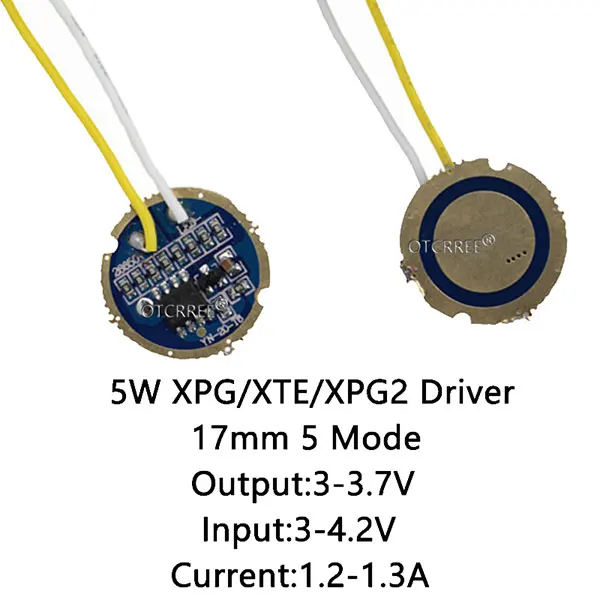 5W 17mm 5 Mode CREE XP-G 5 Вт xpg2 XT-E ХТЕ LG3535 XPG3 светодиодный драйвер 17 мм 3-4,2 V 1.2A 5 Режим светодиодный драйвер фонарика для CREE XPG2 диодный излучатель - Цвет: 5W 17mm 5 Mode