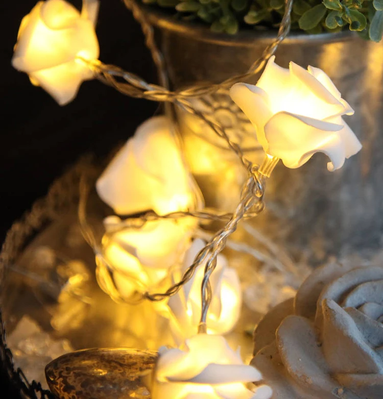 220V/110V 3M 20LED Rose Flowers LED String Light Fairy Lights For Bedroom Wedding Garden Girl's Room patio Garland Decoration |